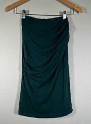 MM Lafleur - Soho Ruched Jersey Office Pencil Skirt - Midnight Green - XS