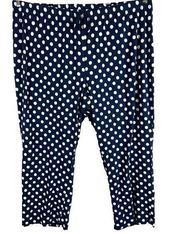 Lands End Plus Size 3X Pajama Pants 24W 26W Sleepwear Blue White Polka Dot 464