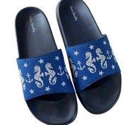 Vera bradley sandals blue white 9 10 large slip on NEW nautical anchor stars