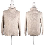 Philosophy Sweater Beige Medium Turtleneck Fuzzy