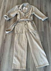 NWT Current Air Anthropologie S Tan Denim Jumpsuit