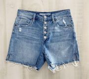 JOE’S JEANS distressed denim high rise stretch jean denim shorts 26