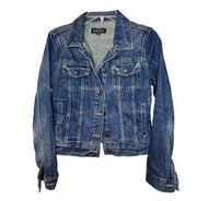 J Crew -Indigo Denim -Trucker Jean Jacket Size XS Medium Blue Denim Wash 90's