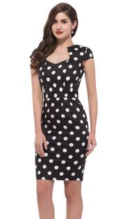 Vintage Style Polka Dot Wiggle Dress NWT!