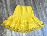 Yellow smocked skirt