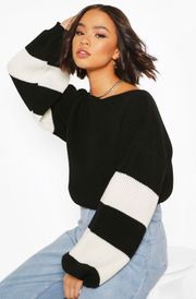 Striped Sleeve Sweater