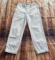 Womens Straight Leg Beige Chino Flat Front Pants Size 34/30