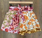 NWOT  The Lovestruck Spliced Silk Shorts in Mixed Roses Print Size 1/M