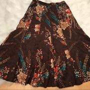 Coldwater Creek floral skirt brown Size XS