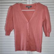 Marled Reunited Clothing Cardigan Button Down Sweater in Pink/Coral Size XSmall