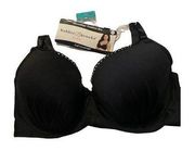 Bobbi Brooks black lace trimmed underwire bra NEW 40C