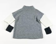 Michael Stars Women's Grete Colorblock Turtleneck Knit Pullover Sweater Gray S