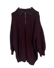 NWOT White Birch Womens Deep Purple Half Zip Sweater size 3X