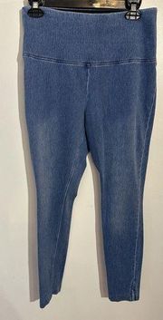 Lysse High Rise Knit Denim Legging Jegging Light Wash Blue Women’s Large Stretch