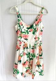 Charlotte Russe Sleeveless Spring Floral Mini Dress Small White Bridal Shower