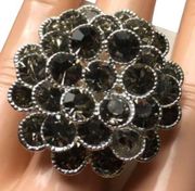 Brand New Style and Co. Pave Flower Stretch Adjustable Ring. Women's Fashion