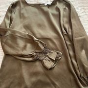 Olive Green Satin Blouse