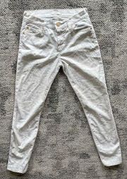 7 for All Mankind Jacquard White Skinny Ankle Jean