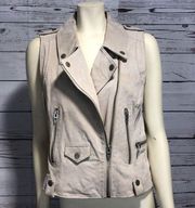 Blank NYC Suede Leather cZip Front Moto Vest size medium