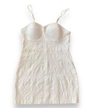 Nasty Gal Bustier White Cotton Mini Dress Adjustable Spaghetti Strap Large