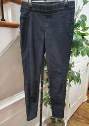 Old Navy  Women Solid Black Cotton Mid Rise Super Skinny Jeans Pant Size 12 Tall