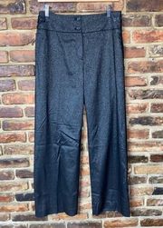 Jones New York Stretch Black Metallic Wide Leg Dress Pants Women's Size 6