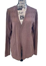 Lety & Me Stitch Fix Lightweight Taupe Knit Cardigan Women's Large NWT