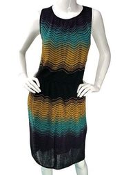 M By Missoni Womens Size S Sheath Dress Chevron Open Knit Sleeveless Lined