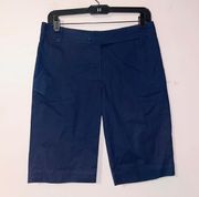 Navy Blue Cotton Blend Bermuda Shorts Size 4