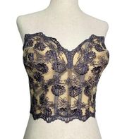 Victoria’s Secret Vintage Lavender Floral Lace Corset Bustier