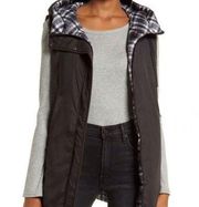 Treasure and Bond Reversible Vest In Black and Plaid Size Small NWT