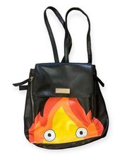 Howls Moving Castle Calcifer black backpack