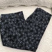 St. John’s Bay Black Floral Print Cotton Crop Pants size 4