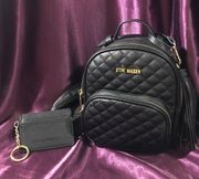 Steve Madden Black Leather Mini Backpack