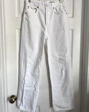 AG Adriano Goldschmied Knox High Rise Baggy Boyfriend Jean in White NWOT 26