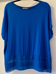 Blue short-sleeve blouse