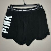 PINK Victoria’s Secret black & white cotton blend lounge wear shorts size medium