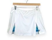 Fila Women’s Tennis Kickpleat Mini Skort in White/Blue Size L