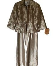 JESSICA HOWARD | 2 PC SUIT | LONG DRESS WITH HIP JACKET WITH RHINESTONES