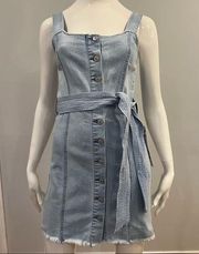 Peace Love Eco by Rewash Denim Button Down Dress with Belt