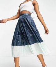 Adidas Original Pleated Midi Skirt Two-Tone Colorblock‎