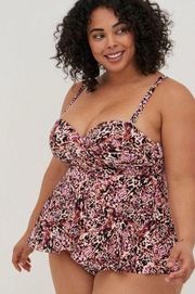 NEW Torrid Underwire Twist Front One Piece Leopard Swimsuit 2X