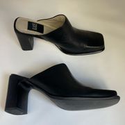 Jasmine Vintage Glacee  Square Toe Block Heel Slip On Mules Heels Y2K 90s Style