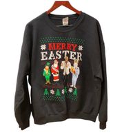 Gildan Funny Ugly Christmas Sweater Sweatshirt Merry Easter St Pats Steve Harvey XL