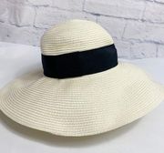 Nordstrom ivory wide brim adjustable straw hat NWT