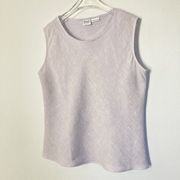 CP Shades Top L Pure Irish Linen Pale‎ Lavender Bias Cut Sleeveless Round Neck