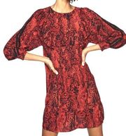 Bash Ba&SH Dress Sz 0 Sz 4 U.S Snake Southwestern Red Animal  Rodeo Bohowestern