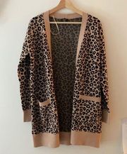 Nicole Miller leopard print cardigan. Xs