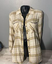 Harley Davidson Women's Shirt Yellow Plaid