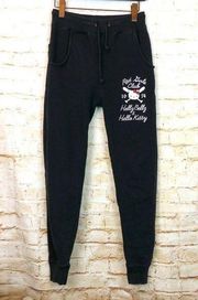 HLZBLZ Hellz Bellz Hello Kitty Rad Girls Club AW14 Black Pullover Jogger Pants S